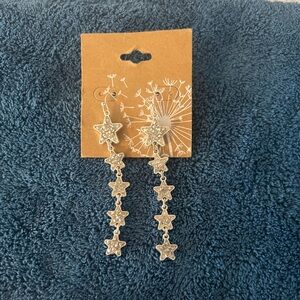 Silver Star Dangle Earrings